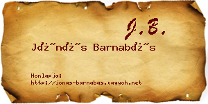 Jónás Barnabás névjegykártya